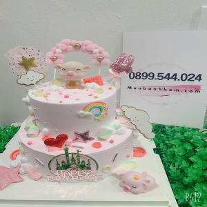 Bánh Sinh Nhật 2 Tầng Tạo Hình Con Heo - MB91